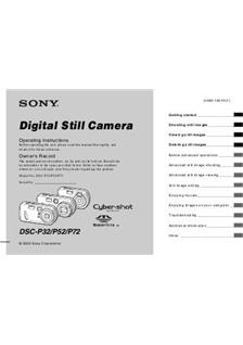 Sony Cyber-shot P32 manual. Camera Instructions.